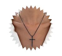 Wendalern Collier Croix Noire Collier Pendentif Croix En Acier Inoxydable Collier Classique Cordon En Cuir Chaîne Crucifix Collier Croyance Religieuse Bijoux Pour Femmes Hommes