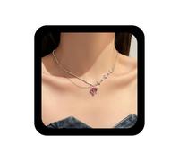 Wendalern Collier Ras Du Cou Boho En Cristal Avec Cœur Collier De Tennis Avec Chaînes En Strass Avec Cœur D'épines Collier Avec Pendentif En Pierre De Naissance Bijoux De L'an 2000 Pour Les Femmes