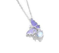 Wendalern Collier Tour De Cou Papillon En Cristal Boho Violet Collier Pendentif Insecte Papillon Dainty Birthstone Collier Chaîne Papillon Bijoux Pour Femmes Et Filles