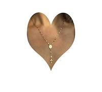 Wendalern Croix Y Pendentif Collier Or Vierge Marie Collier Sainte Croix Crucifix Collier Catholicb Madone Collier Ras Du Cou Bijoux De Corps pour Femmes Filles