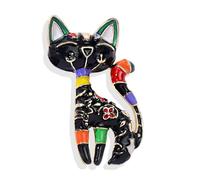 Wendalern Épingle Broche Chat Strass Diamant Cristal Chaton Épingle Émail Animal Classique Chat Épingle De Revers Badges Costume Pull Écharpe Accessoires Bijoux Pour Femmes Animaux De Compagnie