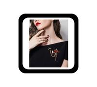 Wendalern Épingle Broche De Noël Pour Femme Émaillée Flocon De Neige Santa Chaîne Dorée Épingle De Revers Pompon Cloche Arc Lune Arbre De Noël Orignal Charms Safety Pin Vacances Xmas Gift