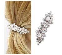 Wendalern Pinces à cheveux de mariage en cristal vintage avec perles et strass - Accessoires décoratifs pour femmes et filles