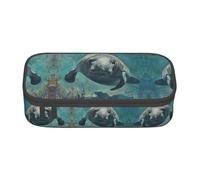 WenDang Crazy Save Manatee Sac de papeterie multifonction pour voyage, fournitures de bureau, maquillage et organisation de bureau, Noir , Taille unique, Trousse de beauté