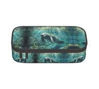 WenDang Crazy Save Manatee Sac de papeterie multifonction pour voyage, fournitures de bureau, maquillage et organisation de bureau, Noir , Taille unique, Trousse de beauté