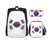 WenDang Ensemble sac à bandoulière double drapeau de la République de Corée avec sac à déjeuner et trousse à crayons, convient pour le shopping, les sports de plein air