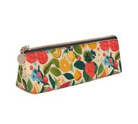 WenDang Hojas tropicales y Flores Sac de rangement triangulaire en cuir pour papeterie et papeterie de vacances sont des articles de voyage essentiels, blanc, Taille unique, Trousse de maquillage