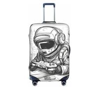 WenDang Housse de protection élastique monochrome pour valise, style esquisse, jeu de jeu, protection améliorée, convient aux voyageurs unisexes, blanc, L