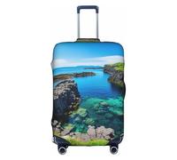 WenDang Housse de protection élastique pour valise, motif île de Jeju Corée, protection améliorée, convient aux voyageurs unisexes, blanc, XL