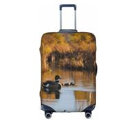 WenDang Housse de protection élastique pour valise, motif Loon Nature Oiseau, protection améliorée, convient aux voyageurs unisexes, blanc, L