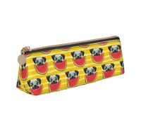 WenDang Le sac de rangement amusant en cuir triangulaire de la tauromachie pastèque et le rangement de papeterie de vacances sont des articles de voyage essentiels, blanc, Taille unique, Trousse de