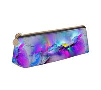 WenDang Le sac de rangement en cuir triangle aurore boréale est un article de voyage essentiel, blanc, Taille unique, Trousse de maquillage