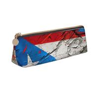 WenDang Le sac de rangement en cuir triangulaire de Porto Rico pour papier peint drapeau et papeterie de vacances sont des articles de voyage essentiels, blanc, Taille unique, Trousse de maquillage
