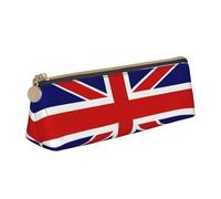 WenDang Le sac de rangement triangulaire en cuir avec drapeau anglais et le rangement de papeterie de vacances sont des articles de voyage essentiels, blanc, Taille unique, Trousse de maquillage