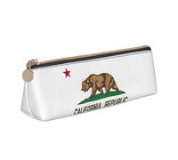 WenDang Le sac de rangement triangulaire en cuir avec drapeau de l'État de Californie et le rangement de papeterie de vacances sont des articles de voyage, blanc, Taille unique, Trousse de maquillage