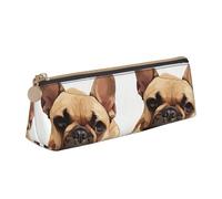 WenDang Le sac de rangement triangulaire en cuir avec motif bouledogue français et le rangement de papeterie de vacances sont des articles de voyage essentiels, blanc, Taille unique, Trousse de