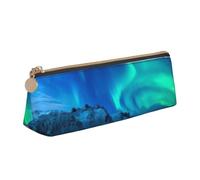 WenDang Le sac de rangement triangulaire en cuir Northern Lights et le rangement de papeterie de vacances sont des articles de voyage essentiels, blanc, Taille unique, Trousse de maquillage