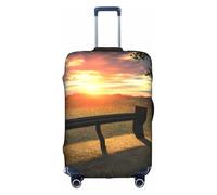 WenDang Lonely Bench Housse de protection élastique pour valise Motif coucher de soleil, blanc, L