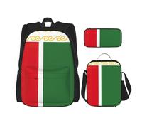 WenDang Sac à bandoulière avec sac à déjeuner et trousse à crayons Motif drapeau de la République tchétchène