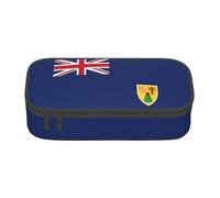 WenDang Sac de papeterie multifonction avec drapeau des îles Turques et Caïques, convient pour les voyages, les fournitures de bureau, le maquillage et l'organisation de bureau, Noir , Taille unique