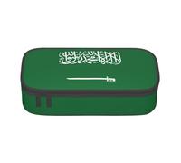 WenDang Sac de papeterie multifonction drapeau de l'Arabie Saoudite, convient pour les voyages, les fournitures de bureau, le maquillage et l'organisation de bureau, Noir , Taille unique, Trousse de