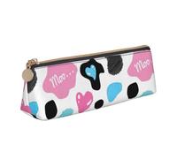 WenDang Sac de rangement en cuir de vache avec cœurs Moo Love Triangle pour papeterie et papeterie de vacances sont des articles de voyage essentiels, blanc, Taille unique, Trousse de maquillage