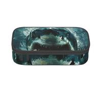 WenDang Shark Cum Sac de papeterie multifonctionnel, convient pour les voyages, les fournitures de bureau, le maquillage et l'organisation de bureau, Noir , Taille unique, Trousse de beauté