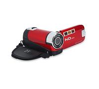 wendeekun Caméscope Caméra Vidéo, Caméscope Numérique Full HD Haute Définition Zoom 16X, Capteur COMS Rotation 270°, Écran Couleur 2,4 Pouces Enregistrement Vidéo Vlogging Enregistreur de(Rouge)