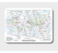 Wendels Kartenspiele Carte postale - Carte du monde avec montagnes, rivières, villes et pays au format carte postale