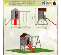 Wendi Toys Maison de jeu Alpaga en bois Plancher, toit à deux pentes inclus