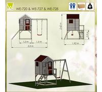 Wendi Toys Maison de jeu Zèbre en bois Plancher avec toit à deux pentes inclus