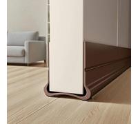 Wendict Bas de Porte Calfeutrer, 93cm Silicone Porte Bande D'étanchéité, Isolation Phonique Porte, pour Les Portes de 3.5 à 5.5 cm d'épaisseur avec Un Espace inférieur de 0.3 à 2.6 cm, Marron