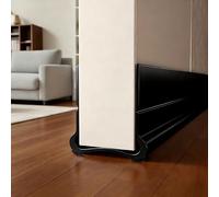 Wendict Bas de Porte Calfeutrer, 93cm Silicone Porte Bande D'étanchéité, Isolation Phonique Porte, pour Les Portes de 3.5 à 5.5 cm d'épaisseur avec Un Espace inférieur de 0.3 à 2.6 cm, Noir