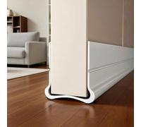 Wendict Bas de Porte Calfeutrer, 93cm Silicone Porte Bande D'étanchéité, Isolation Phonique Porte, pour Les Portes de 3.5 à 5.5 cm d'épaisseur avec Un Espace inférieur de 0.3 à 2.6 cm, Blanc