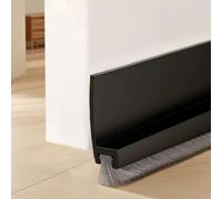Wendict Brosse Bas de Porte 100cm, Calfeutrer de Porte, Joint Brosse Isolation Phonique, Bas de Porte Isolant, Coupe-Courant D'air, Calfeutrer de Porte D'entree, Noir