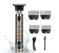 Wendict Tondeuse Cheveux Hommes, Professionnelle IPX7, Lame T Zéro écart, 4 Peignes (1.5-4mm) Tondeuse à nez et à corps Tondeuse Cheveux et Barbe Set, Rechargeable USB pour Coupe Précise (pirate)