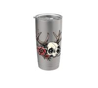 Wendigo Fleurs Crâne Sauvage Gobelet isotherme en acier inoxydable double paroi