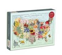 Galison Puzzle Wendy Gold USA State Flowers 1000 pièces