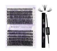 Wendy Lashes Extension Cils Kit 30D/40D Faux Cils Individuel C Curl 0.07mm DIY Cils Volume Cluster Mix12-16mm Naturels Cluster Extensions de Cils Individuels Lashes avec Lash Bond and Seal