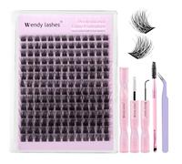 WENDY LASHES Kit Extension Cils 3D-Curl Individuels FD18 Wispy 10-18mm | Naturels Extension Cils Mélangé Russe Cils Cluster DIY Lashes Extensions Kit