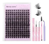 WENDY LASHES Kit Extension Cils D-Curl Individuels C9 Wispy 10-18mm | Naturels Extension Cils Mélangé Russe Cils Cluster DIY Lashes Extensions Kit