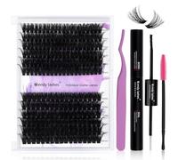 Wendy Lashes Kit Extension Cils Hybride 12-16mm 60D+80D D-Curl Look Naturel Cils Individuel Wispy Pour Les Débutants Bricolage à La Maison