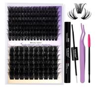 WENDY LASHES Kit Extensions Cils 100D/200D, D Curl 0,07mm, mixtes 12-16mm