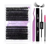 WENDY LASHES Kit Extensions Cils 60D/80D, 3D Curl 0,07mm, mixtes 12-16mm | Extensions de cils 0,07 mm avec Bond & Seal, pince à cils, brosse et démaquillant, application simple à la maison