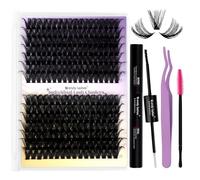 WENDY LASHES Kit Extensions Cils 60D/80D, C Curl 0,07mm, mixtes 16-20mm | Extensions de cils 0,07 mm avec Bond & Seal, pince à cils, brosse et démaquillant, application simple à la maison