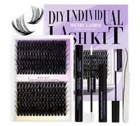 WENDY LASHES Kit Extensions Cils 60D/80D, D Curl 0,07mm, mixtes 12-16mm