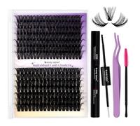 WENDY LASHES Kit Extensions Cils 60D/80D, D Curl 0,07mm, mixtes 16-20mm | Extensions de cils 0,07 mm avec Bond & Seal, pince à cils, brosse et démaquillant, application simple à la maison
