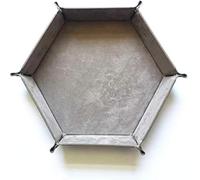 WENDYWU Plateau à Dés Pliable Portable pour D&D ou Jeux de Rôle - Support en Cuir Synthétique (Gris)