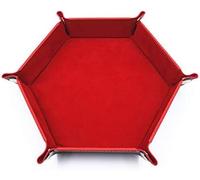 WENDYWU plateau pliable portable pour dés D&D ou jeu de dés, support de dés en cuir synthétique rouge