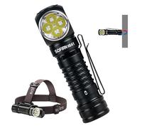 Weneasker Lampe frontale de 4000 lumens, portée 325 m, Sofirn HS41, lampe torche LED USB C, rechargeable à 9 modes, avec batterie pour course, jogging, pêche, camping